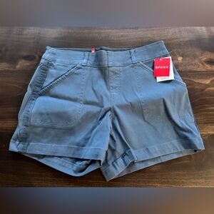 SPANX stretch twill shorts Slate Blue medium